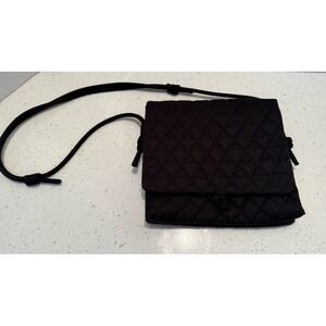 Vera Bradley Quilted Black Adjustable Knotted Strap Shoulder Bag Purse‎